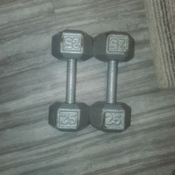 2 25lbs Dumbells