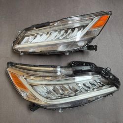 Pair Full LED 2016-2017 Honda Accord Sedan Headlights Chrome Headlamps Assembly Left Right Side 