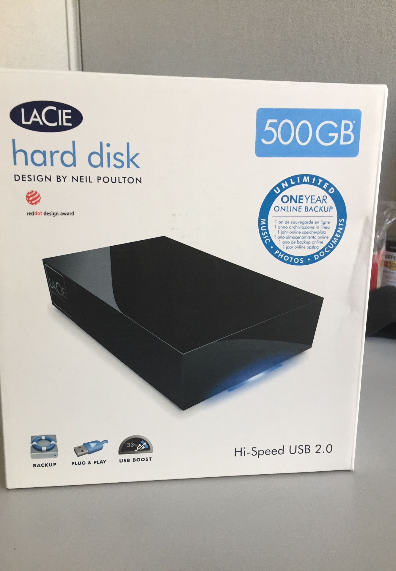 Lacie 500gb hard disk USB 2.0