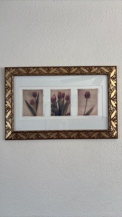 A. Melion  Framed “Tulip” Print Triptych