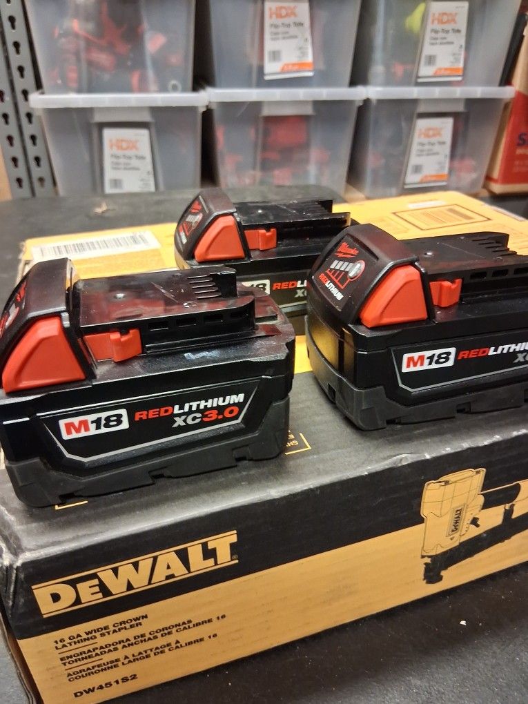 Milwaukee M18 Battery 3.0 AH Each