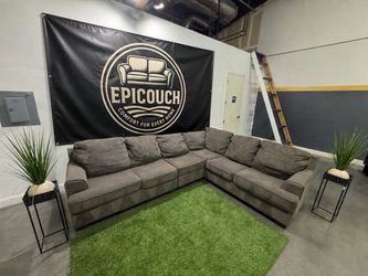 Cozy Taupe Gray Sectional Couch – Soft & Spacious