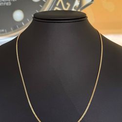 Jewelry 14k solid yellow gold Cuban style 24.5” chain necklace 1.5mm width
