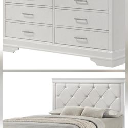 Brand new queen size bedframe, dresser and mirror