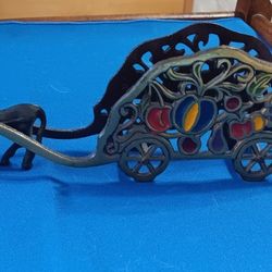 Vintage Donkey pulling fruit cart napkin holder