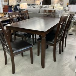 7pc Dining Set $599 – Table + 6 Chairs
