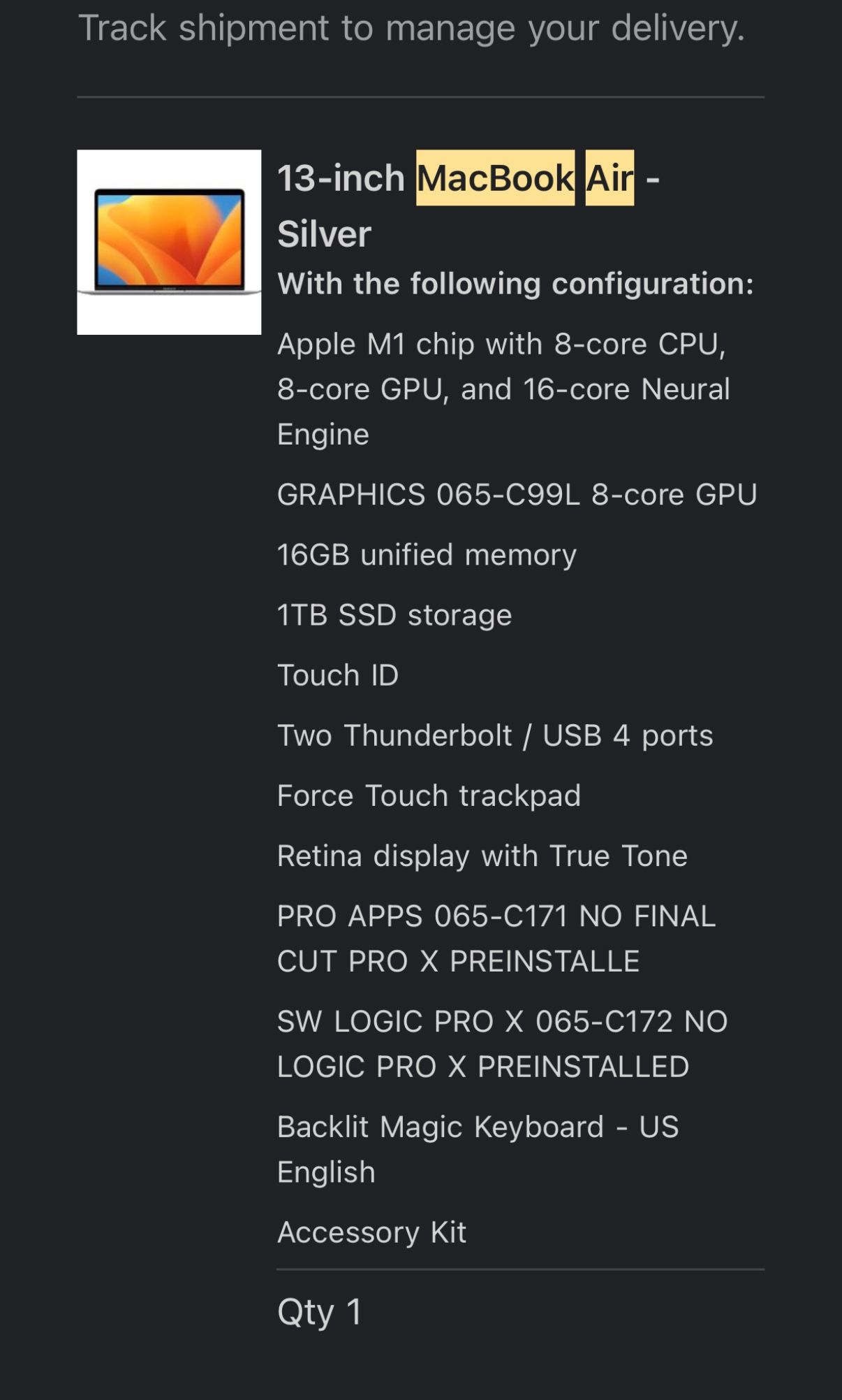 M1 MacBook Air
