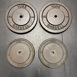 Vintage York Barbell Standard Weight Plates 