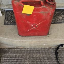 Metal Gas Fuel Can US Army "G" "QMC"Jerry Can 5 gallon  (red 1)
