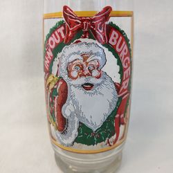 Vintage 1982 In-N-Out Burger Christmas Santa Collectors Drinking Glass - Pickup in 91706