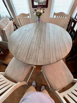 Wood Dining Table with 4 Chairs