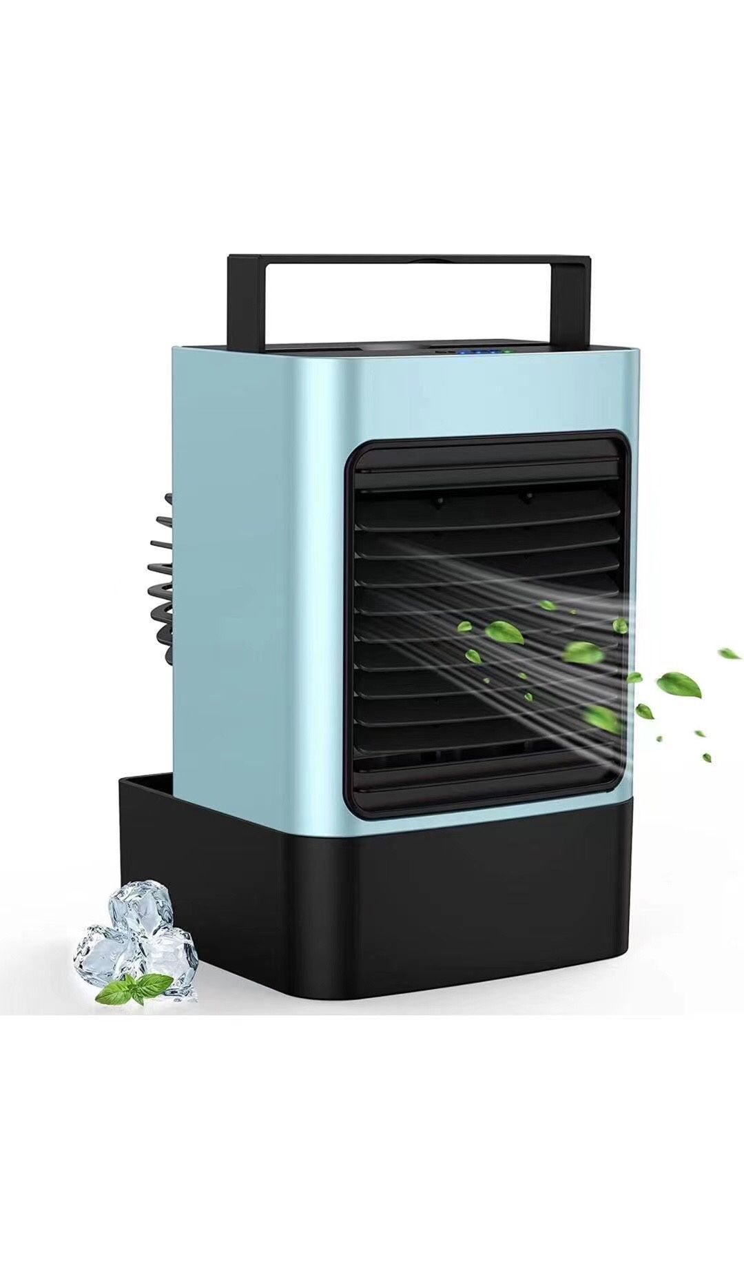 Portable Air Conditioner Fan Personal Space Air Cooler Mini Evaporative Cooler Quiet Desk Fan Humidifier Misting Fan for Home Office Bedroom Blue