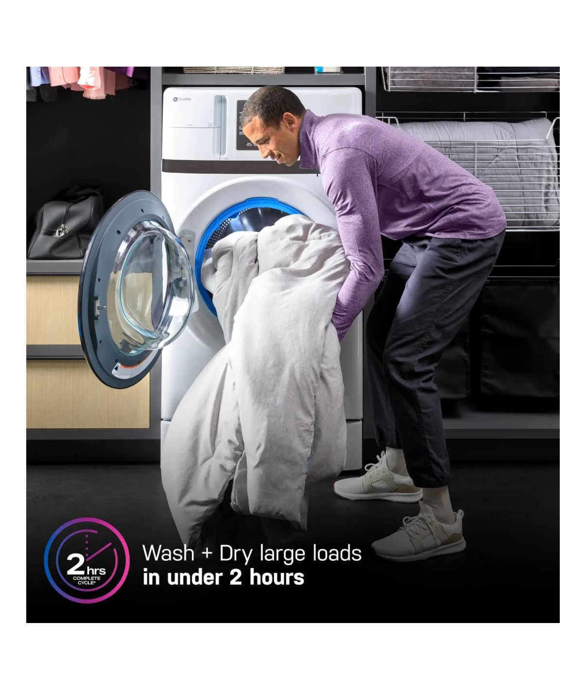 🔥 NEW GE Profile UltraFast 4.6 Cu. Ft. High Efficiency Smart Front Load Combo Electric Washer & Dryer VENTLESS 110V