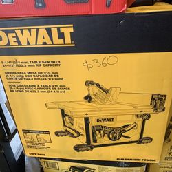 Dewalt New 1 1/8” Table Saw 15amp