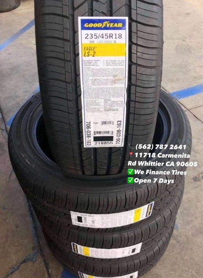 235/45/18 Goodyear LS-2 Set of Tires Installed and Balanced Set de Llantas Nuevas Instaladas y Balanceadas