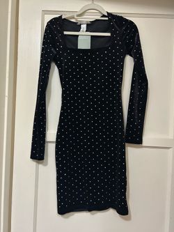 Black Dress with Rhinestones H&M XS- Long sleeve