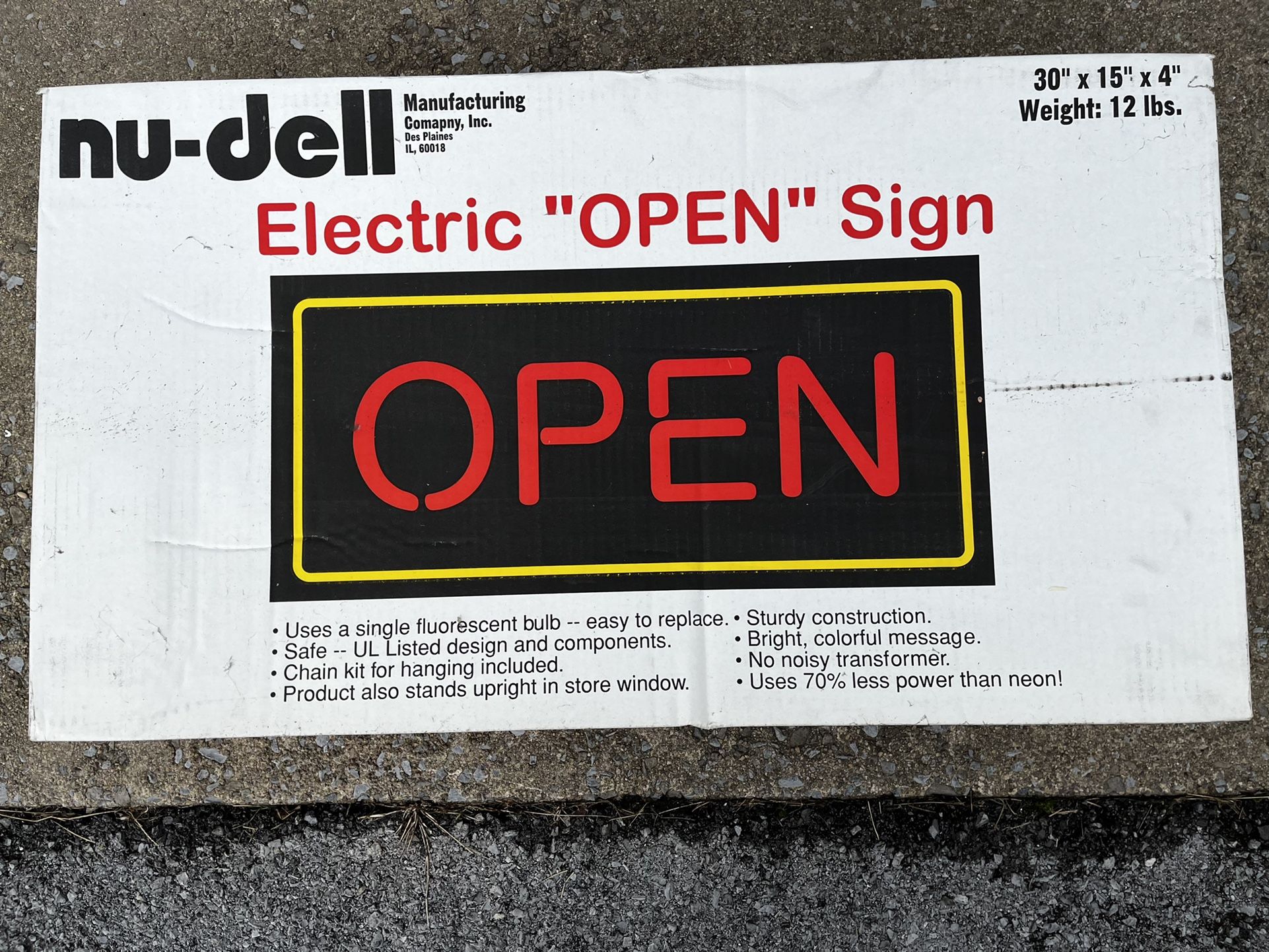 Open the sign new in box
