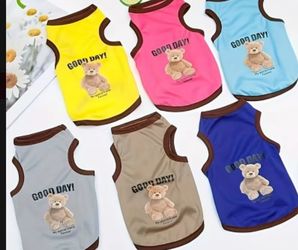 Dog / Cat tank top shirt with a bear
