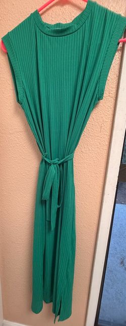 Velvet Torch NWT Ribbed Sleeveless Belted Midi Dress - New Green (Size L)