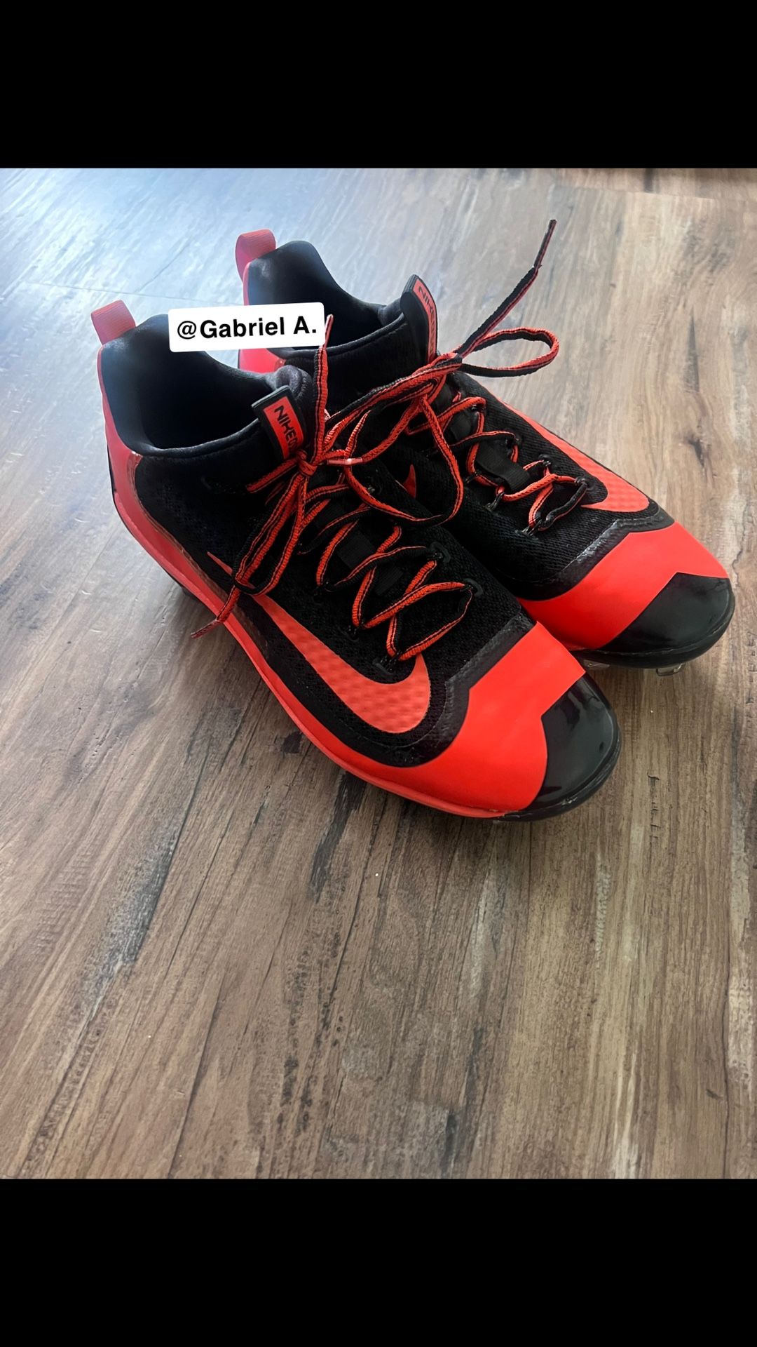 Orange & Black Nike Air Huarache 2K Filth Elite Low Metal Baseball Cleats - Size 11.5