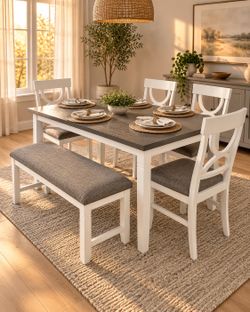 6-Piece Dining Table Set with Bench – $369.99 Before Tax