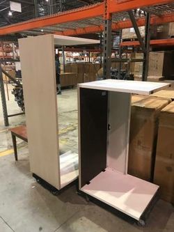 L shaped desk in white