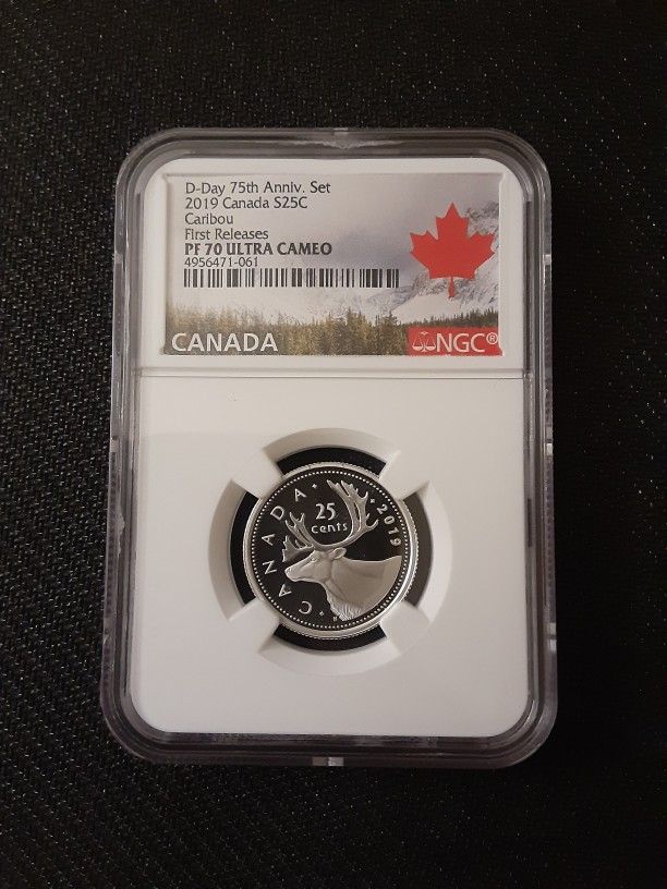 D-DAY 75TH ANNIV.SET2019 CANADA $.25 CARIBOU
