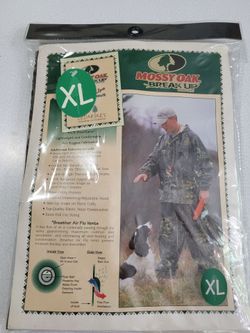 NWT Men's Cedar Key Mossy Oak Camo 2 pc Rainsuit Size XL