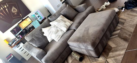 Sofa + Ottoman (Living Spaces Lodge set)
