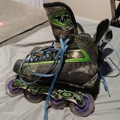 Mission T6 Inline Hockey Skates Size 8.5 Shoe Size 10