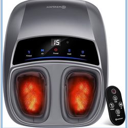 Foot Massager with Heat for Neuropathy, [2026 Upgraded], Deep Kneading Shiatsu Foot Massager for Plantar Fasciitis, Fits Up to Men Size 14, Gifts for 