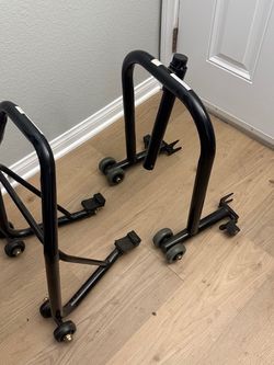 Black Motorcycle Paddock Stand Set