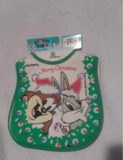 Vintage Looney tunes lovables tiny toon christmas bib