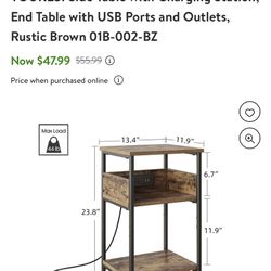 New Side Table With Charging Station