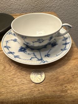 Royal Copenhagen Blue Fluted Cup & Saucer – 1976 Denmark
