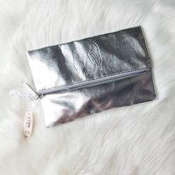 New Victoria's Secret Silver Foldover Clutch 