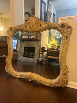 Pulaski Furniture Ornate Gold & Cream Landscape Dresser Wall Mirror - 52” x 48”