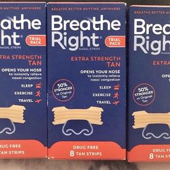 Breathe Right Nasal Strips ~ Lot of 3