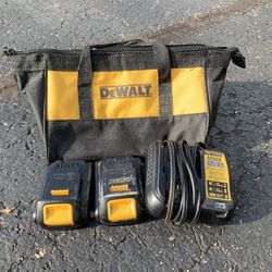 Dewalt 20v Batteries , Charger, Bag Kit