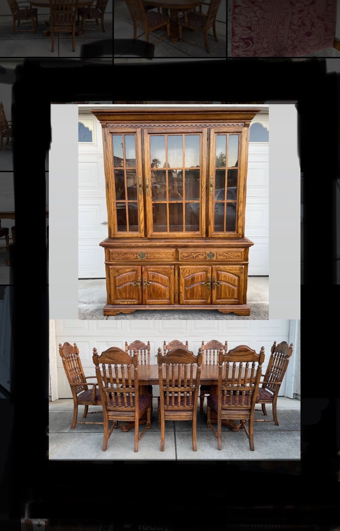 8 Chair Dining Table Set & China Hutch