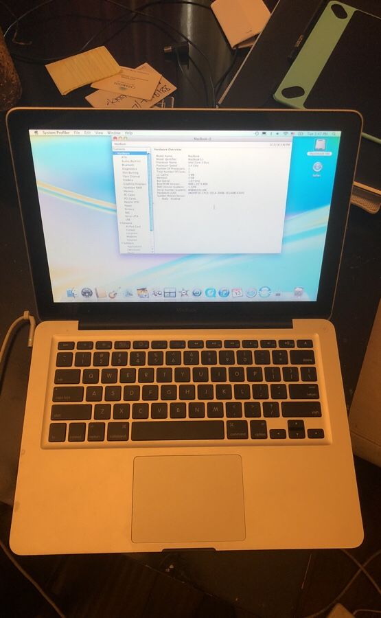 MacBook 13 inch, good conditions, needs new battery otherwise works good with the charger.