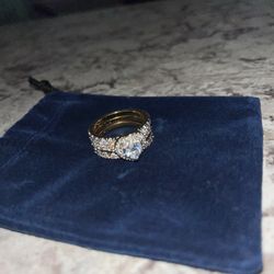 3 Piece 14k gold Plated Engagement Set (Engraved)