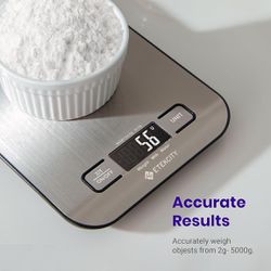 Etekcity Food Scale, Digital Kitchen Scale, 304 Stainless Steel, Weight in Grams