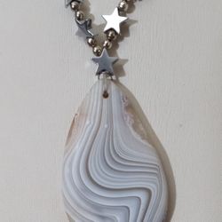 Elegant Stars & Stripes Gemstone Necklace
