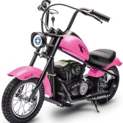 ELEMARA Electric Dirt Bike, 15 mph & 150lb Max, 24V Ride on Toy for Big Kids w/LED Lights & Power Display,Chain-Driven Motor,Twist-Grip Throttle, Shoc