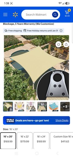 Amgo 16' x 20' Beige Rectangle Sun Shade Sail for Patio
