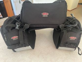 Cortech Series motorcycle saddlebags with Center bag