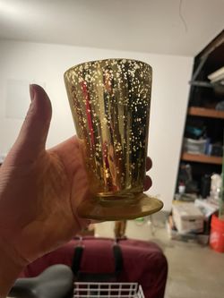 8 Medium Gold Small Vases