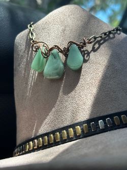 Handmade Green Aventurine Copper Wire Wrapped Necklace | OOAK Artisan