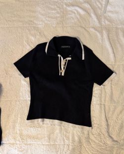 (L) Emerson Lang Knit Polo Top